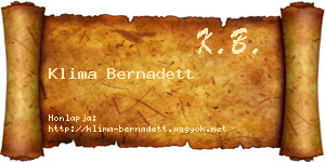 Klima Bernadett névjegykártya