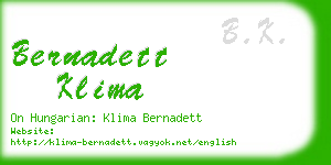 bernadett klima business card